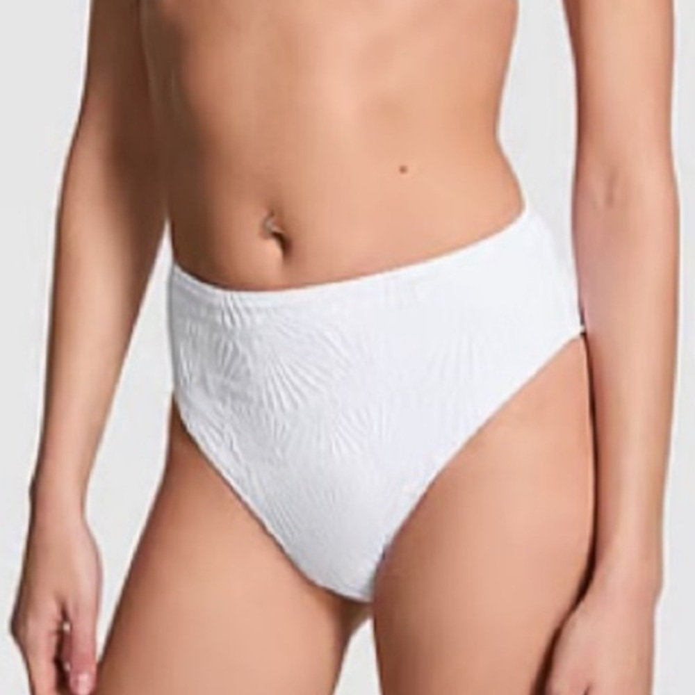Victoria’s Secret PINK white high waist cheeky bikini bottoms size medium